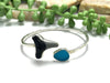 Shark Tooth and Aquamarine Sea Glass By-Pass Bracelet - Ocean Soul