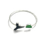 Shark Tooth and Soft Green Sea Glass By-Pass Bracelet - Ocean Soul