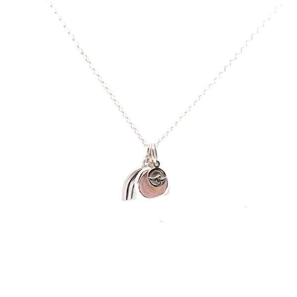 Sterling Silver Rainbow Necklace with Puka Shell - Ocean Soul
