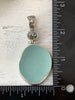 Summery Light Blue Sea Glass Pendant with Hand-carved bail and logo - Ocean Soul