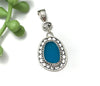 Teal Sea Glass Bali Dot Pendant - Ocean Soul