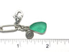 Teal Sea Glass on Sterling Silver Paperclip Bracelet - Ocean Soul