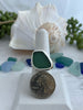Teal Sea Glass Statement Ring - Size 10 - Ocean Soul