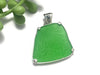 Textured Kelly Green Sea Glass Prong Set Pendant - Ocean Soul