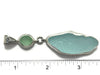 Textured Pale Aquamarine and Pale Sage Green Sea Glass Pendant - Ocean Soul