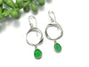 Twisted Ring Moss Green Sea Glass Earrings - Ocean Soul