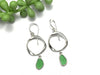 Twisted Ring Soft Green Sea Glass Earrings - Ocean Soul