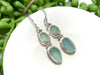 Two-Tiered Sea Foam Double Bezel Earrings - Ocean Soul