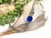 Vibrant Cobalt Sea Glass Dainty Adjustable Chain Bracelet - Ocean Soul