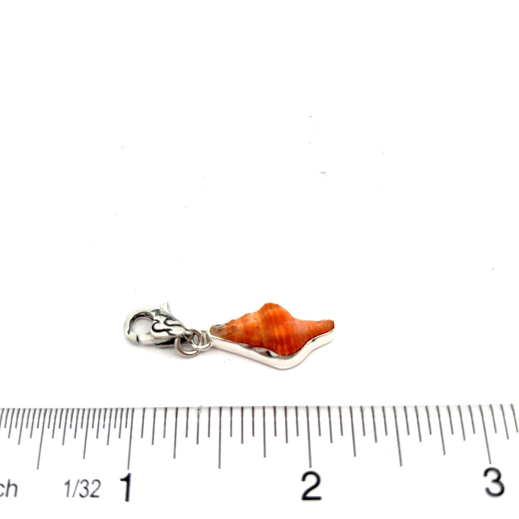 Vibrant Orange Horse Conch Charm - Ocean Soul