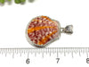 Vibrant Pink and Orange Scallop Pendant with Hammered Bail - Ocean Soul