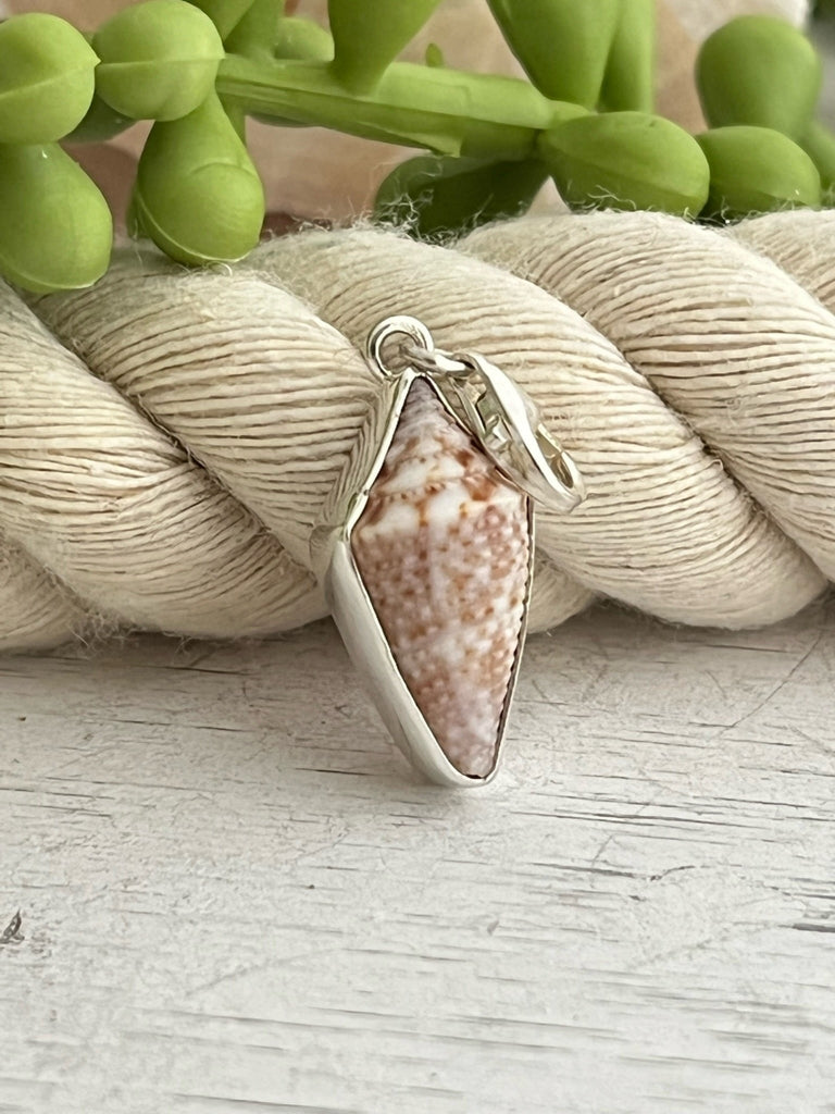 Violet and Brown Speckled Florida Cone Charm - Ocean Soul