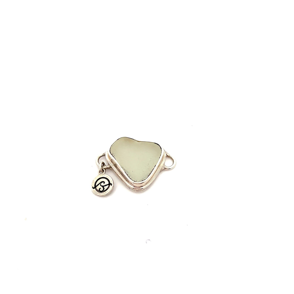 White Beige Sea Glass Soul Center - Ocean Soul