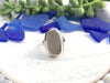 White Sea Glass Statement Ring - Size 5 - Ocean Soul